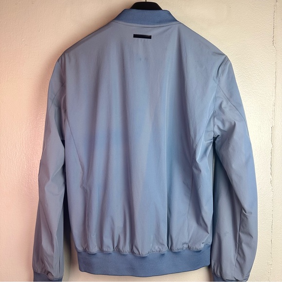 Zara Men’s Lightweight Bomber Jacket Light Blue Sz L - Picture 5 of 10